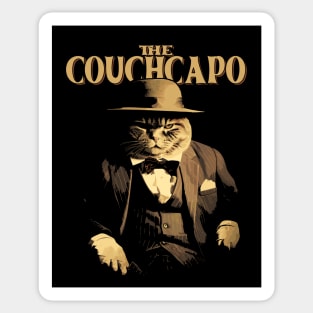 Funny Gangster Cat Couch Capo Cat Dad Men, Women Sticker